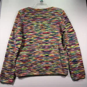 Womens Knit Bright Multicolor Pullover‎ Sweater Crew Neck Small thumbnail 2