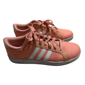 Adidas Neo Baseline Sneakers Women's Size 6 Pink White Shoes Trendy Comfort thumbnail 1