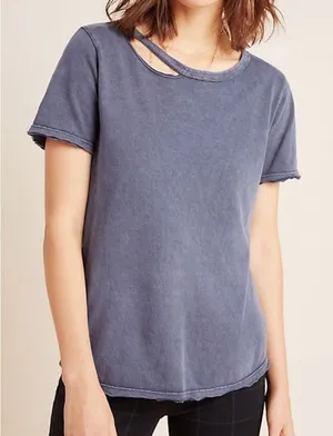 ANTHROPOLOGIE T.La Gray SHORT‎ SLEEVE MARIELA CUT-OUT TEE thumbnail 1