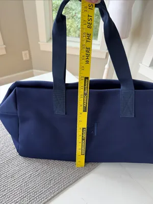 Carolina Herrera Bad Boy Navy Blue Neoprene Duffle Travel Tote Bag thumbnail 6