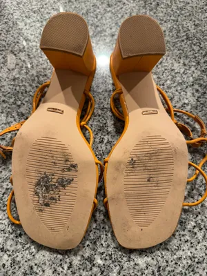 Billini Orange Chunky Strap Heels Size 8 thumbnail 3