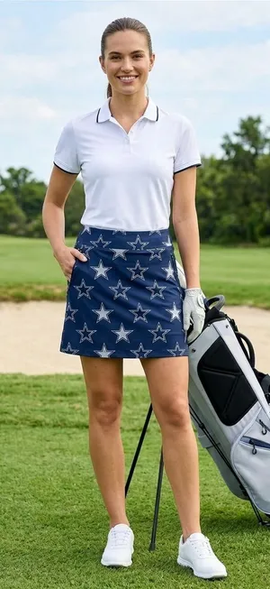 Loudmouth x Dallas Cowboys Navy/Silver Active Star Mini Skirt Size 16 thumbnail 1