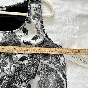 Notations Size-1X Women's Chiffon Overlay Abstract‎ Patterned & Black Dress thumbnail 4