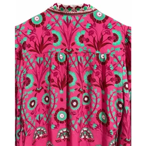 Celina‎ Moon Rose Abstract Block Print Long Sleeve Dress Women's Size Small thumbnail 4