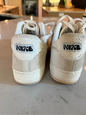 Nike Air Force Retro white cream tennis shoe thumbnail 4