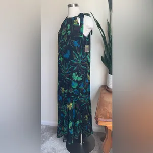 Taylor‎ Women’s Size 8 Black Floral Maxi Dress Halter flowy 8749M thumbnail 3