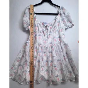 Celebrity Pink Bridgerton Floral Puff Sleeve Babydoll Mini Dress XXL Limited Ed thumbnail 11