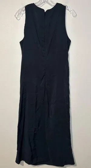 Abercrombie High Neck Column Black Satin Midi Corporatecore Dress Sz S thumbnail 3