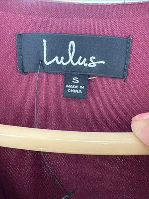Lulus Lost in the Moment Burgundy Maxi Dress side slit S flutter sleeve bridesmaid thumbnail 7