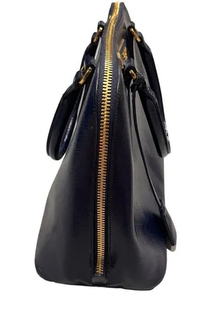 Prada Navy Blue Patent Saffiano Vernice Shoulder Bag Purse thumbnail 4
