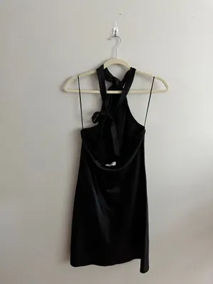 Topshop Black Halter Mini Dress thumbnail 7