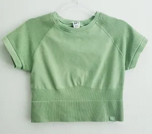 JoyLab Perforated Cropped Athletic Sports Top thumbnail 1