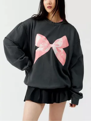 Urban Outfitters Overdyed Bow Pullover Sweatshirt thumbnail 1