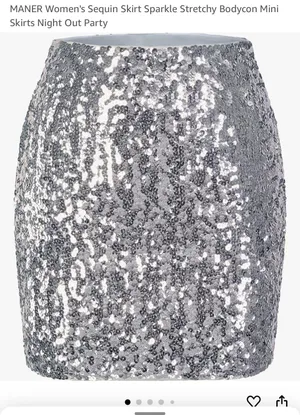 Sequin Skirt Silver Size 2X thumbnail 3