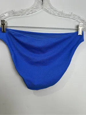aerie Royal Blue Textured Bikini Bottom thumbnail 3