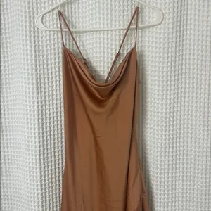 ASTR The Label Palisades Nude Color Cowl Slip Midi Dress Large thumbnail 10