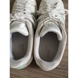 Adidas Grand Court Cloudfoam White Mint Green Stripe Sneakers Shoes women's‎ 8 thumbnail 7