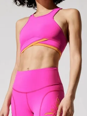 Free People Movement Palm Sorings Sports Bra Magenta Athleisure Active Sporty thumbnail 1