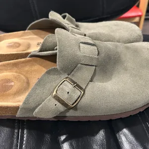Cushionare Suede Slip-On Buckle Mules in Haze thumbnail 2