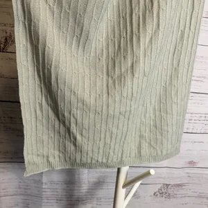 Cable Knit Scarf in Pale Green from Pur by Pur Cashmere Gray thumbnail 4
