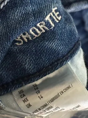 American Eagle Shortie Denim Shorts Sz 10 Low Rise Y2K Distressed Cutoff Raw thumbnail 7