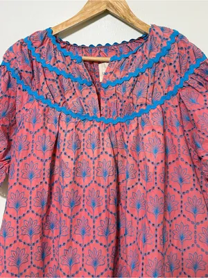 NWT Umgee Floral Embroidered Puff Sleeve Eyelet Dress Size XL NEW thumbnail 3