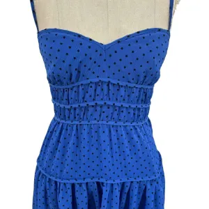La Maison Talulah Sorrento Midi‎ Dress Azure Blue Polka Dot Size Small thumbnail 5