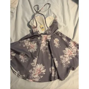 TRAC Skater Dress Floral Mauve Pink‎ Spaghetti Strap NWT Romantic Small thumbnail 3