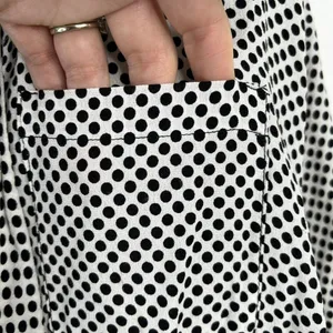 Zara Woman Size L Blouse Black Polka Dot Tie Neck Long Sleeve Flowy Long‎ Sleeve thumbnail 6