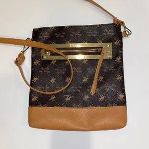 Beverly Hills Polo Club Crossbody Bag Brown‎ Monogram Shoulder Purse Handbag thumbnail 2