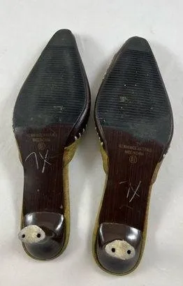 6.5 Bonnibel Olive green jewel sequin wooden slip on point clogs thumbnail 2