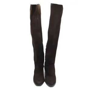 MIA Womens Boots Knee High Block Heel Suede Zipper Brown Size 6 thumbnail 3