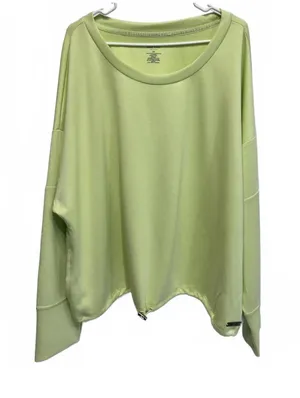 Nine West Active Aloe Green Long Sleeve Cinched Pullover Sweatshirt Plus Size 2X thumbnail 1