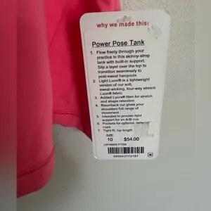 NWT Lululemon Power Pose Tank Flash Light‎ Tone Pink Gym Yoga Workout Top 10 thumbnail 4