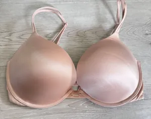 Victorias Secret Very Sexy Push Up Bra 32DDD Nude Rhinestone‎ Underwire Smooth thumbnail 1