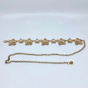 Vintage Y2K Boho Gold Flower Chain Belt, Fits 12.5–36 Inches, X7GA1179 thumbnail 6