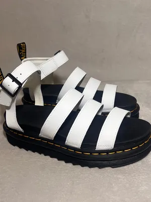 Dr. Martens Blaire White Sandals Women Sz 10 Leather Buckle Strappy Fit Summer thumbnail 4