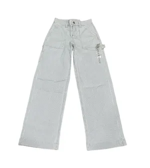 NWT American eagle blue and white striped wide leg jeans thumbnail 1