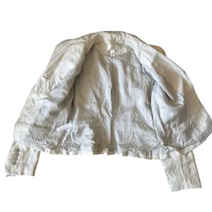 Loft ANN TAYLOR Blazer Khaki Light gray Size 4 Silk Linen Business Formal thumbnail 7