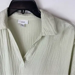 J. Jill Pure Jill Gauzey Orangic Cotton Tunic Top Sz Medium Boho Lagenlook thumbnail 4