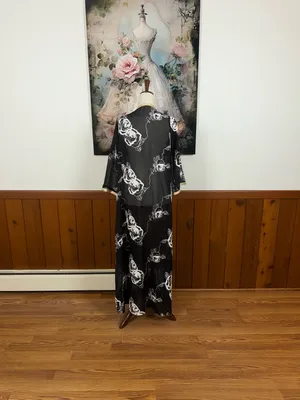 Gorgeous Sheer Floral Long Kimono Robe thumbnail 6
