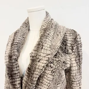 Alice and Olivia Leana Jacket Size XS Faux Fur Shawl Collar Mob‎ Wife Cozy Glam thumbnail 2