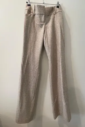 Express DESIGN STUDIO EDITOR TAN TWEED PANTS SIZE 2 thumbnail 1