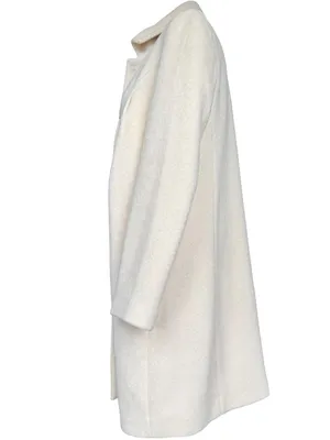 Meissa 100% Wool Off White Black Button Front‎ Collared Coat Sz M Size M thumbnail 4