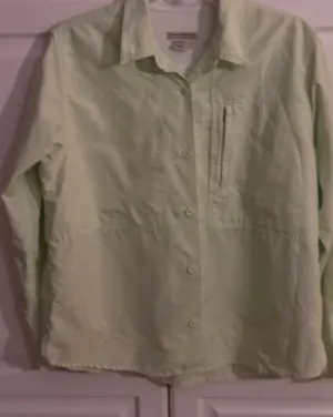 Royal Robbins Womens Pale Green Ripstop Hiking Travel Shirt Long Sleeve Large thumbnail 1
