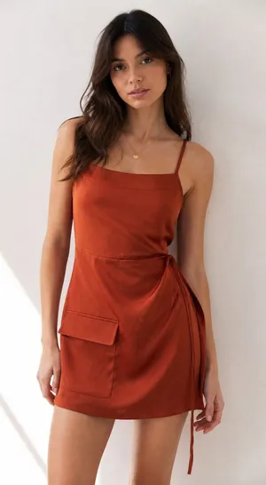 Urban Outfitters Rust Orange Spaghetti Strap mini Jumpsuit XS thumbnail 1