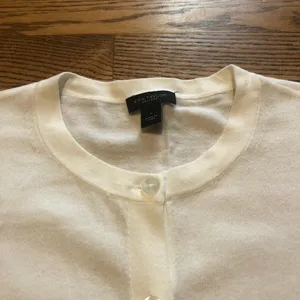Ann Taylor Factory Cardigan Ivory 100% Cotton thumbnail 3