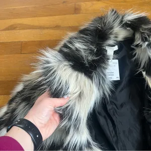 NWT H&M furry/leather jacket thumbnail 4