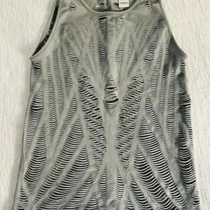 ALO Yoga Gray Cutout Tank Top thumbnail 1