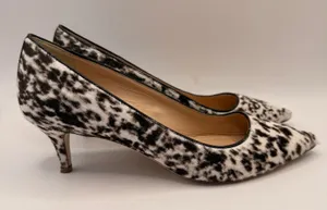 J.Crew Collection Made in Italy Calf Hair Animal Print Kitten Heel Pumps Size 7 thumbnail 1